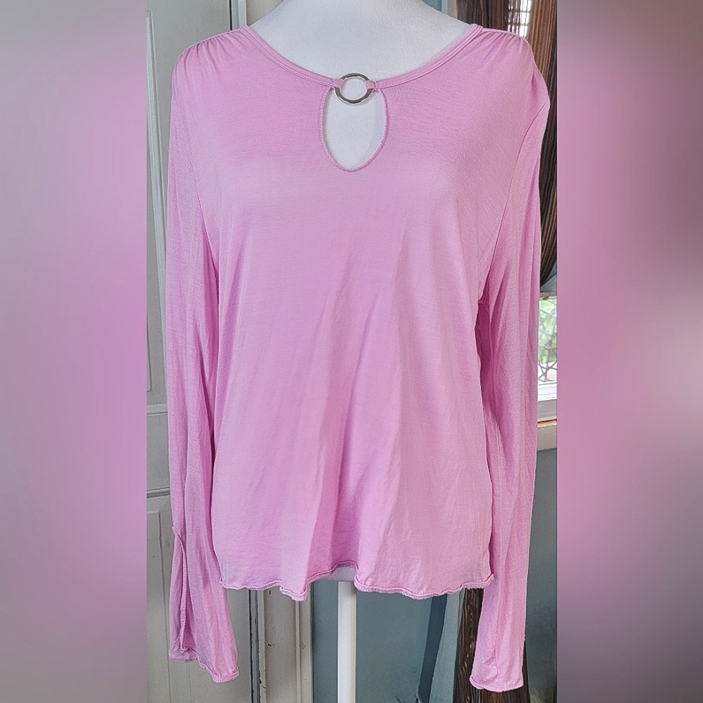 Vintage Y2K The Limited Top Women's XL Orchid Mod Neckline Split Long Bell Sleev